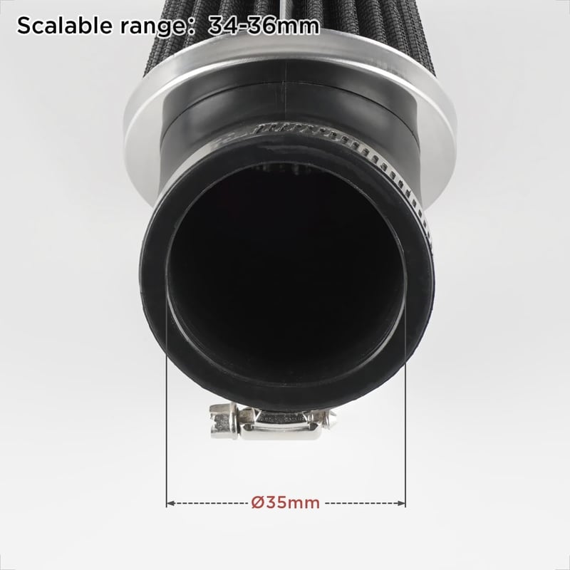 Univerzális 45°-os Motorkerékpár Légszűrő, 34-36mm, Fekete - Evermotor