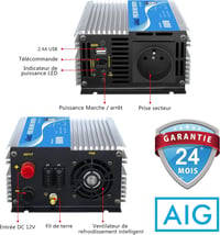 Giandel 600W színuszos inverter 12V-220V, USB és távirányító 5