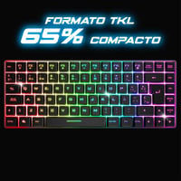 Spirit of Gamer vezeték nélküli Bluetooth TKL gamer billentyűzet, spanyol QWERTY, 65% kompakt 3