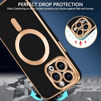 Apple iPhone 14 Pro Max MagSafe Mágneses Tok Fekete-Rosegold 6
