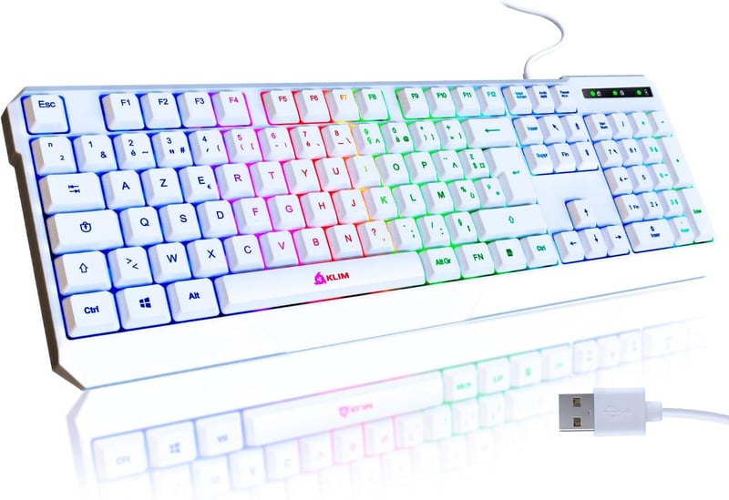 KLIM Chroma vezetékes AZERTY billentyűzet RGB háttérvilágítással