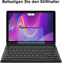 SENGBIRCH Bluetooth Billentyűzetes Tok Samsung Galaxy Tab A9 Plus 11" (2023) Tablethez - Levehető QWERTZ Vezeték Nélküli Billentyűzet, Feket 6