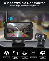 Vezeték nélküli AHD 1080P tolatókamera 5" monitorral, LED-es, vízálló, széles látószögű 4