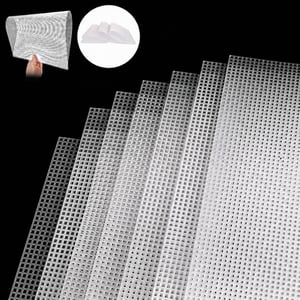 SHUESS plastična mrežica za vezenje 50x33 cm, gustoća 6, platno za križić bod, za torbe i DIY projekte, 13 komada