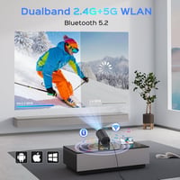Mentech Mini Projektor 180° Forgatható, Android TV 11.0, 1080P Támogatás, WiFi 6, Bluetooth, 150 Colos Vetítés, Automatikus Korrekció 5
