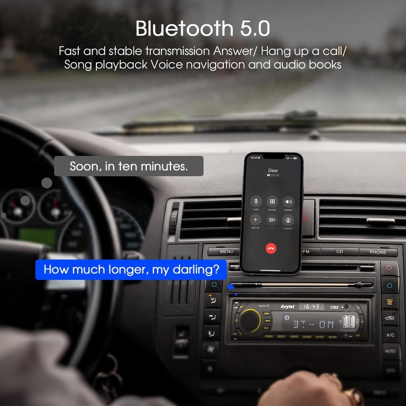 Avylet 1 DIN autórádió Bluetooth kihangosítóval, 7 színű FM/AM, 2 USB, AUX, SD