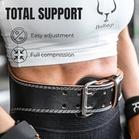 Bullstep Valódi Marhabőr Súlyemelő Öv - Edzőtermi Erőemelő Öv Csatos Rögzítéssel, Testépítéshez, Erőnléti Edzéshez, Férfiaknak és Nőknek 3