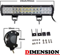 SKYWORLD 38cm-es LED fényhíd, 90W, vízálló, terepjáró, traktor, munkagép, 12/24V 2
