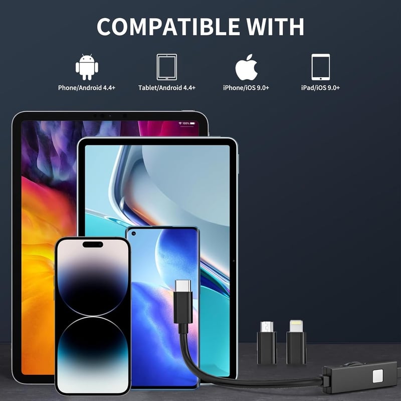 Qimic 1080P HD Endoszkóp Kamera - Dupla Lencsés, IP67 Vízálló, Android/iPhone Kompatibilis, 5m
