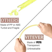 VITEVER 12 db-os Csillogó, Újrahasználható Átlátszó Műanyag Szívószál Készlet, 28 cm, Tisztítókefével 4