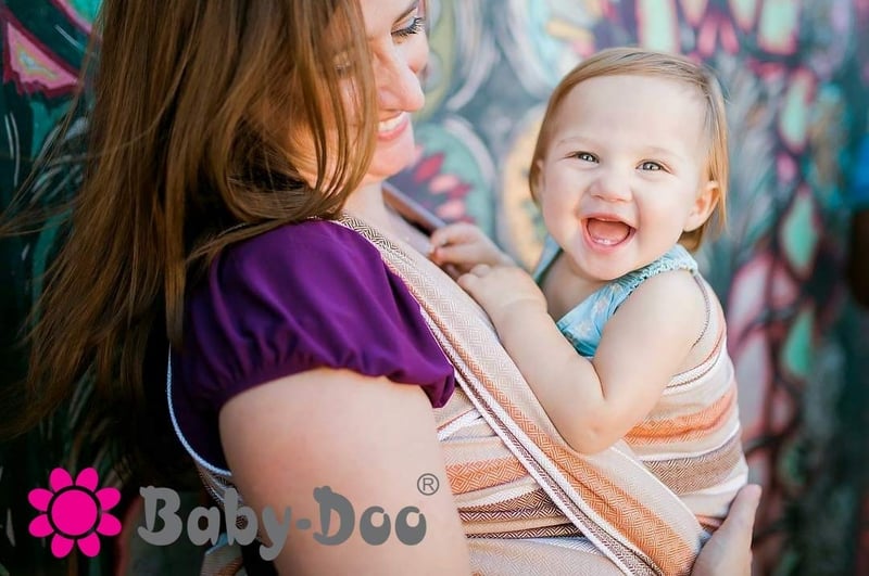 Dacony Baby Doo Szövött Babahordozó Kendő 2 Gyűrűvel - Fahéj Színű, 5,2m, 8kg-ig, Pamut, Géppel Mosható, Háthordozásra