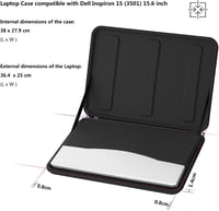 Smatree 15,6" Kemény Laptop Táska Dell Inspiron 15 és Lenovo Legion 5 Modellekhez - Fekete Védőtok Vékony Kialakítással 3