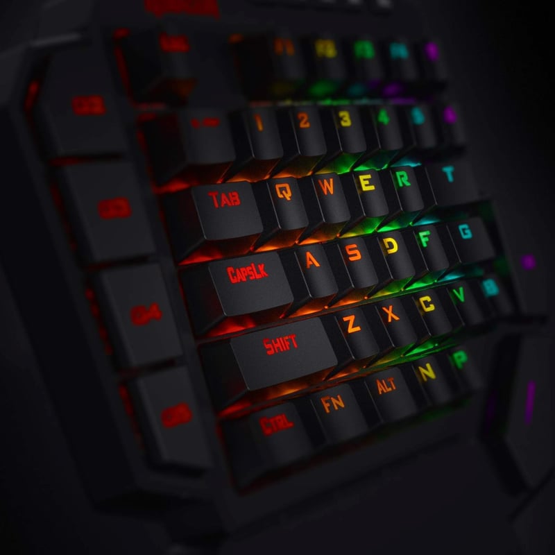 Redragon K585 DITI RGB Egykezes Mechanikus Gamer Billentyűzet, Barna Kapcsolók