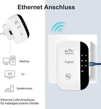 aigolink WiFi Jelerősítő 300 Mbps - Fehér Vezeték Nélküli Repeater Ethernet Porttal, WPS Gombbal, AP Móddal, Kompakt Dizájnnal és Kikapcsolh 5
