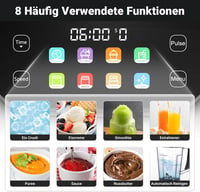 AMZCHEF 8 az 1-ben Multifunkciós Turmixgép 2000W | LCD Érintőképernyős Konyhai Mixer 2L Tartállyal | 8 Intelligens Program és 10 Sebességfok 5