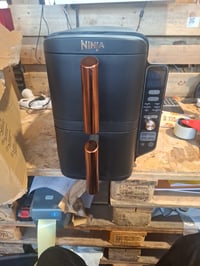 Ninja Double Stack XL SL400EUCP friteza na vrući zrak 9,5 L s 2 okomite ladice, 6 u 1 — prljav, izgreban uređaj (stanje: vidi 2. sliku) 2