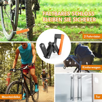 CYCLESPEED Összecsukható Kerékpárzár Tartóval - 63 cm Edzett Acél, 360° Forgatható Zárfej, 3 Kulcs, Könnyű E-Roller Lakat Táskával 9