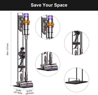 Dyson porszívó állvány kerekekkel - V15, V11, V10, V8, V7, V6 kompatibilis, fúrás nélkül 2