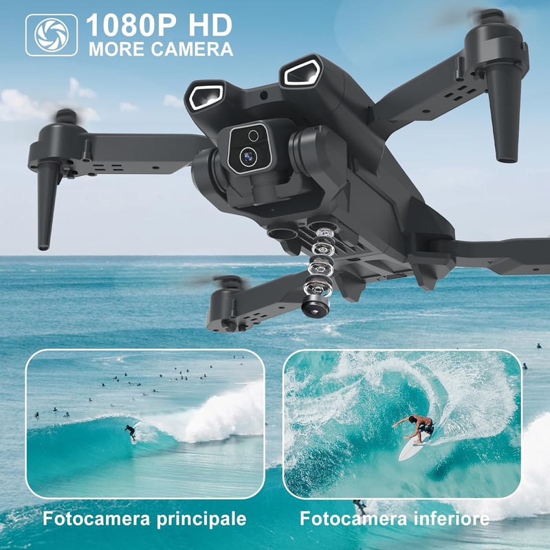 TTROARDS 12 Összecsukható Drón 1080P Kamerával, WiFi FPV Élőkép, 360° Flip Funkció, 20 Perc Repülési Idő, Kezdőknek és Gyerekeknek, Távirány