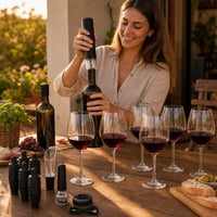Elegantni set za vino: električni otvarač + 6 čaša za crno vino + 6 silikonskih čepova 1