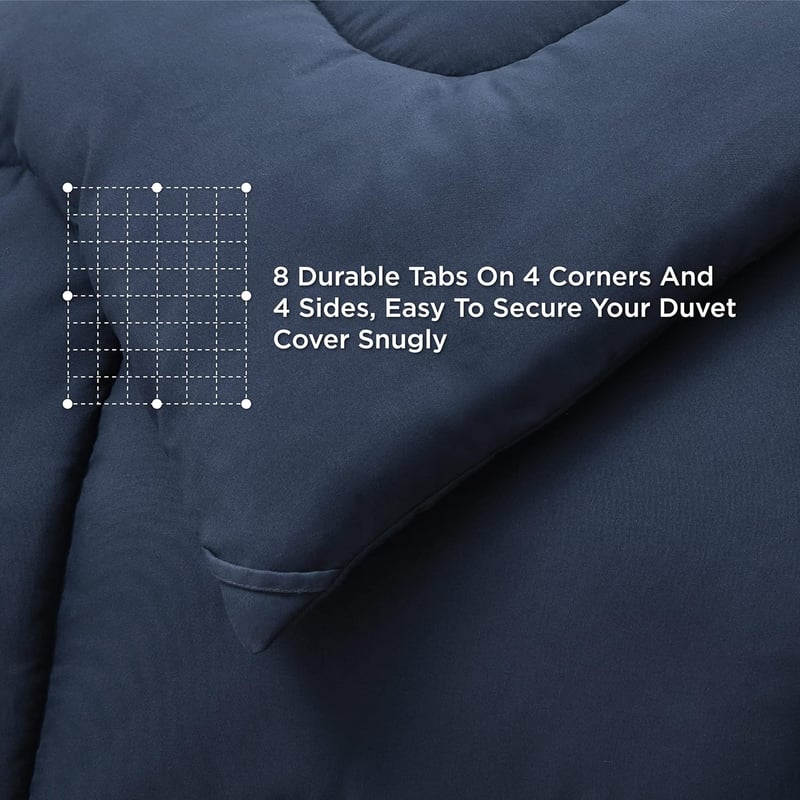 Bedsure Téli Paplan 240x220 - Meleg, Puha, Antiallergén Steppelt Takaró, Kék
