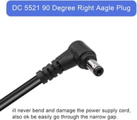 GINTOOYUN 3m DC Hosszabbító Kábel 5.5x2.1mm 90 Fokos Csatlakozóval - 18AWG Réz Tápkábel Biztonsági Kamerákhoz, LED Szalaghoz, 24V/100W 3