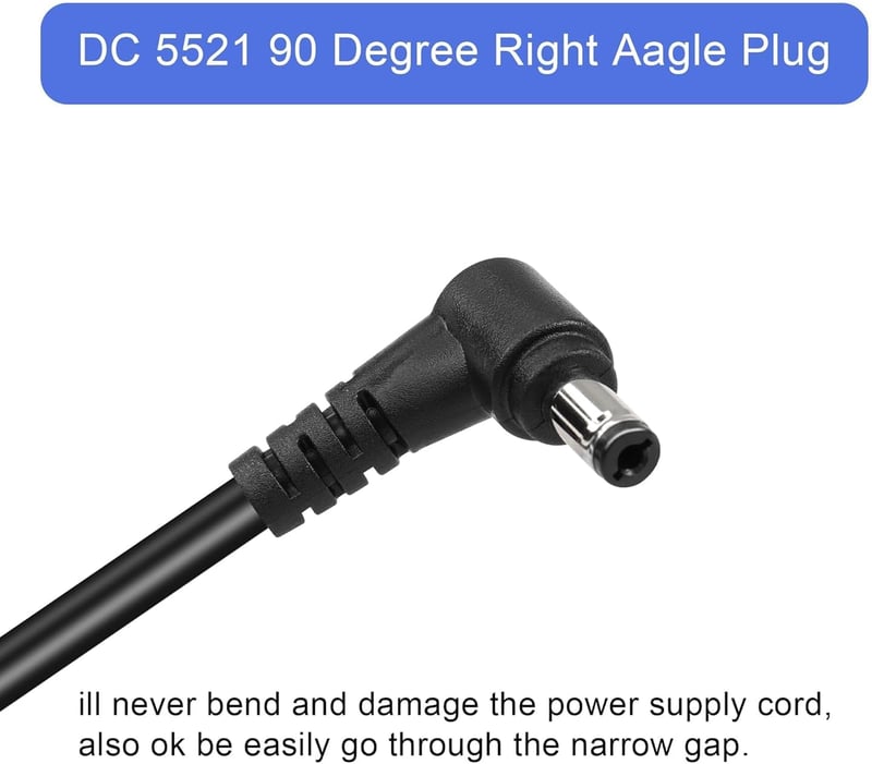 GINTOOYUN 3m DC Hosszabbító Kábel 5.5x2.1mm 90 Fokos Csatlakozóval - 18AWG Réz Tápkábel Biztonsági Kamerákhoz, LED Szalaghoz, 24V/100W