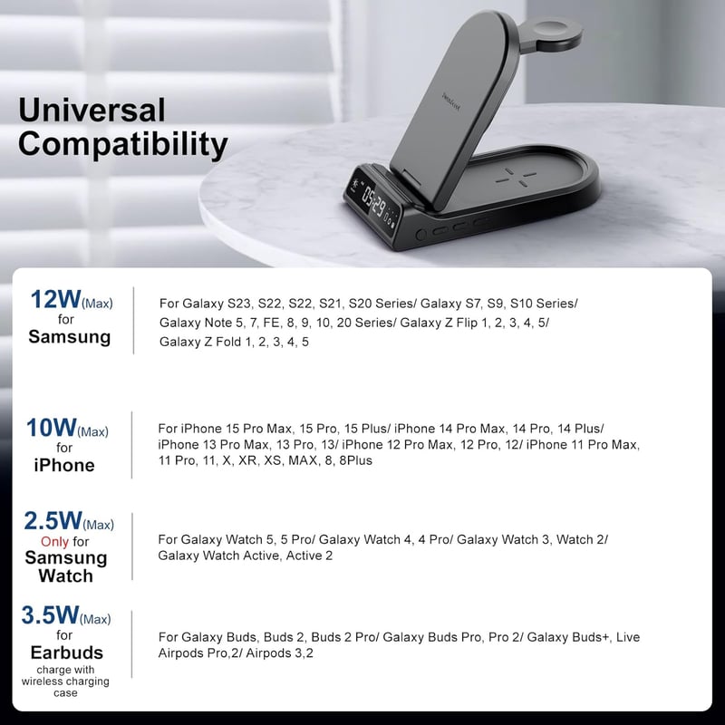 Samsung 4 az 1-ben vezeték nélküli töltőállomás Galaxy S24/S23/S22, Watch és Buds készülékekhez