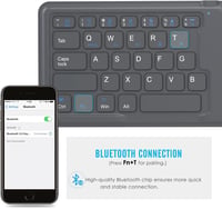 MoKo Összehajtható Bluetooth angol Billentyűzet - Univerzális, Vezeték Nélküli, Újratölthető, Ultravékony, Ergonomikus - iOS, Android, Windows  8