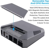 GeeekPi Argon One V2 Alumínium Ház Raspberry Pi 4-hez - Beépített Ventilátorral, Hűtőbordával és Bekapcsoló Gombbal, Retro Játékokhoz 5