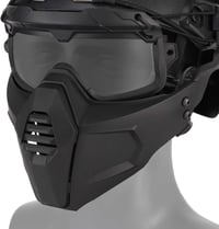 OAREA Taktikai Sisak Védőszemüveg Levehető Arcmaszkkal - Airsoft, Paintball Felszerelés Felnőtteknek, Fekete, Állítható Pántokkal 2