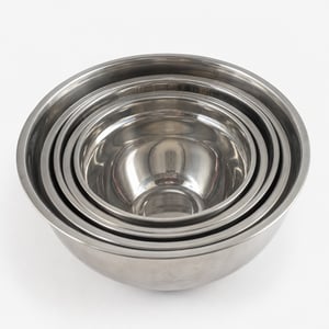 Homikit Rozsdamentes Acél Keverőtál Szett 5 db, 4,5 L / 2,7 L / 1,5 L / 1,2 L / 0,7 L — Használt, használati nyomokkal