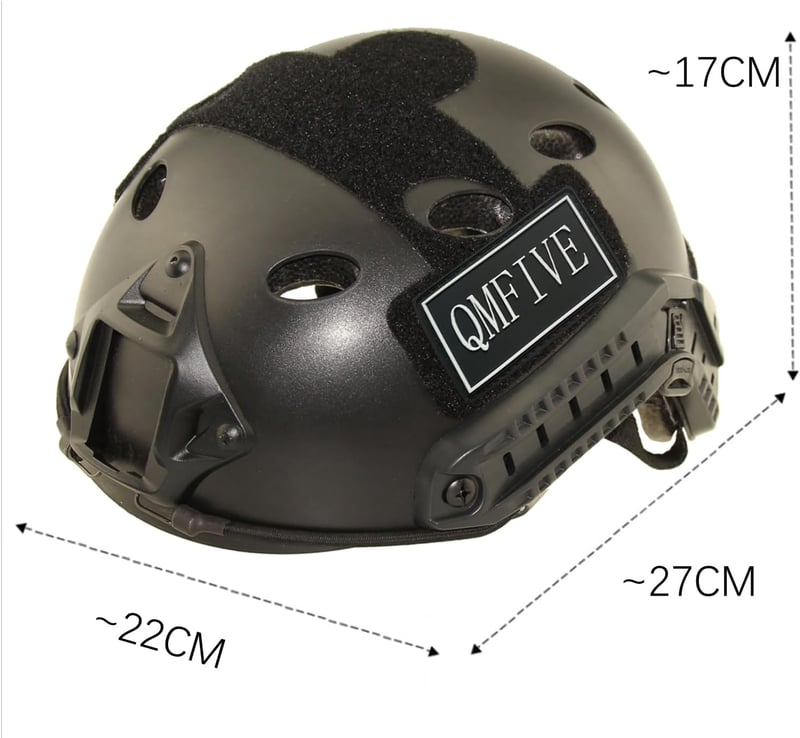QMFIVE PJ Moda Taktikai Airsoft Kask Paintball Gözlükkel L Zöld