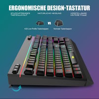 RedThunder K20 Vezeték Nélküli Gaming Billentyűzet és Egér Szett, RGB Háttérvilágítás, QWERTZ, 4800DPI, Újratölthető, PC/Mac Kompatibilis 6