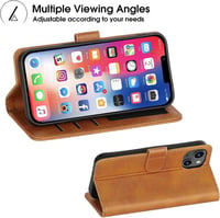 iPhone 13 mini Cresee Bőr Pénztárcás Flip Tok 4