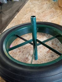 WERKA PRO Kotač za tačke bez probijanja 15 inča, puna guma, Ø385 x 66 mm, 20 mm — habanje, tragovi korištenja (stanje: vidi 2. sliku) 3