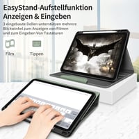 HOLIMET iPad Air 11/10,9" Tok M3/M2/6/5/4 Generációhoz (2025-2020) - Zöld Bőr Védőtok Ceruzatartóval, Automatikus Alvás/Ébresztés, Állvány F 4