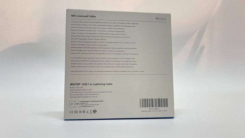Apple Lightning gyorstöltő kábel 2db, fekete nylon, MFi tanúsított