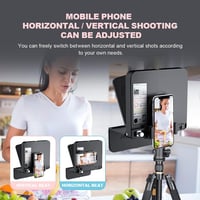 LENSGO TC7S Hordozható Mini Teleprompter Okostelefonhoz - Összecsukható Súgógép iOS és Android Készülékekhez, Vloghoz, Élő Közvetítéshez, Ok 2