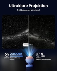 POCOCO Csillagos Égbolt Projektor - Galaxis Planetárium Gyerekeknek és Felnőtteknek, HD Vetítés, 2 Cserélhető Korong, Hálószobai Dekoráció,  2