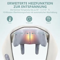 Beurer 5D-es nyak- és vállmasszírozó készülék melegítő funkcióval, fehér 4