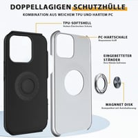 Apple iPhone 14 Pro Szürke Mágneses Gyűrűs Szilikon Védőtok 3