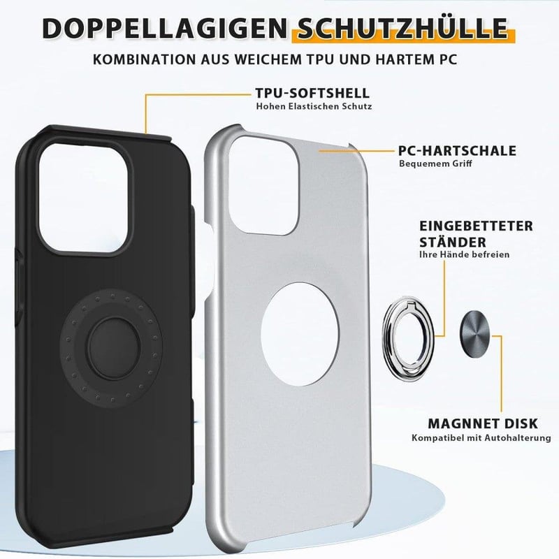 Apple iPhone 14 Pro Szürke Mágneses Gyűrűs Szilikon Védőtok