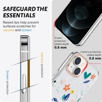 iPhone 13 Átlátszó Szilikon Tok - Ütésálló, Lányos Szívecskés és Virágmintás Védőtok 3