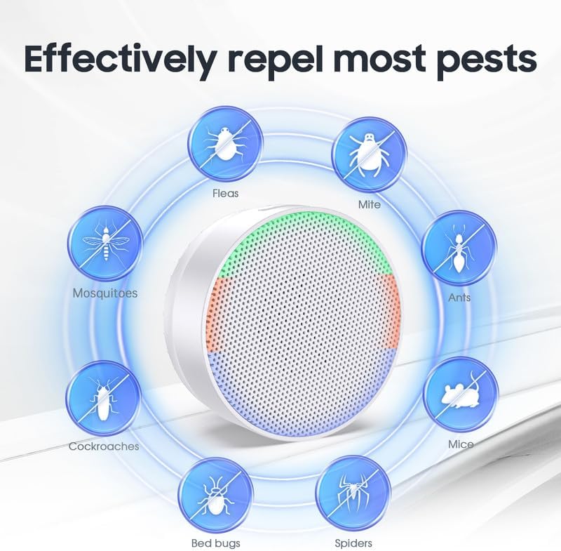 Bubbacare Ultrahangos Rovarriasztó Szett - 2db Elektromos Szúnyogriasztó Éjszakai Fénnyel, Hatékony Egér, Pók, Csótány, Légy és Bolha Elleni
