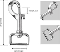 14db 65mm-es ezüst forgó karabiner kutyapórázhoz, hegymászáshoz 2