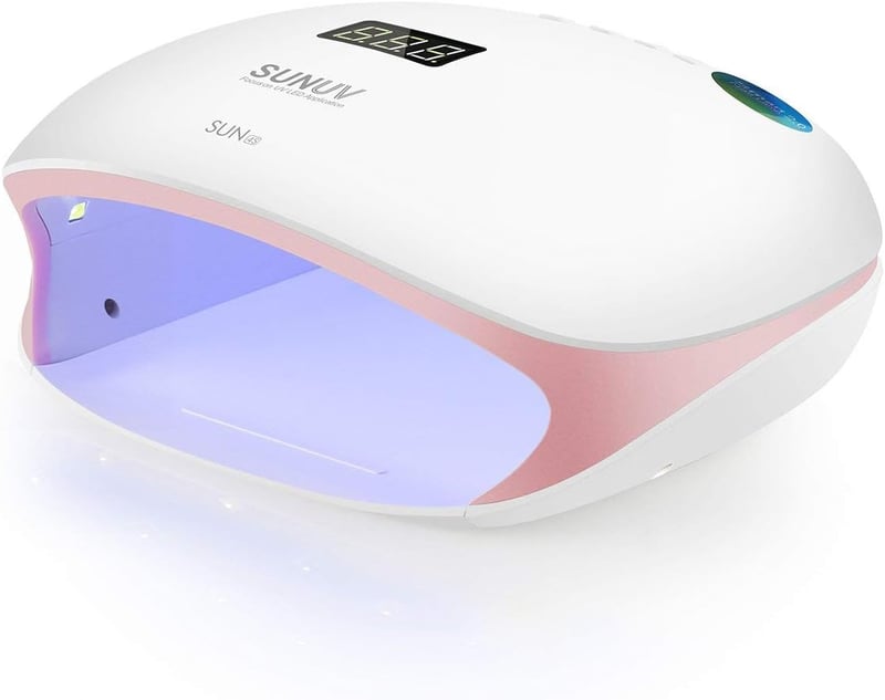 SUNUV 48W UV LED Műköröm Lámpa Időzítővel és LCD Kijelzővel - Rózsaszín SUN4S