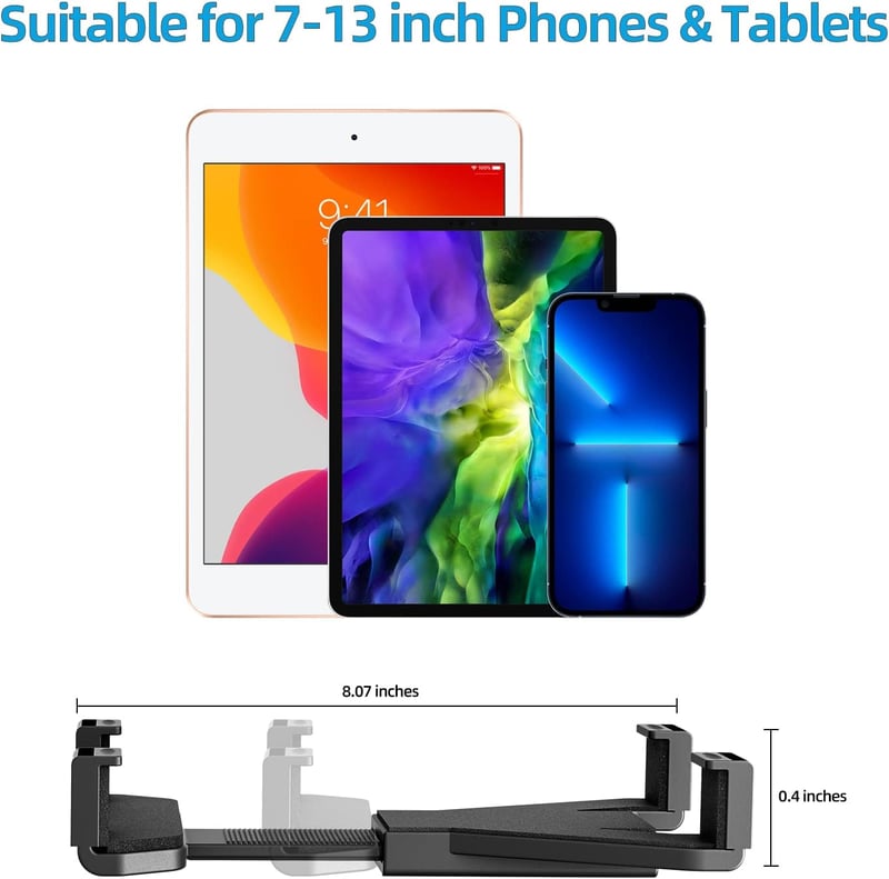 OHLPRO Fúrható Talpú Tablet Tartó 7-11,5" Készülékekhez - iPad, Samsung Galaxy Kompatibilis, 360° Forgatható, Autóba, Asztalra, Falra