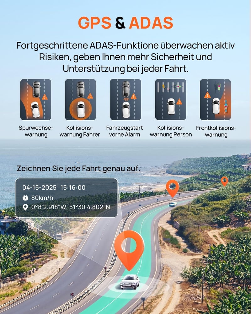 70mai A800SE 4K Autós Fedélzeti Kamera Elöl-Hátul 128GB SD Kartya Éjszakai Látás - With 128GB MicroSD Card