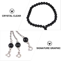 Fekete üveg muszlim imafüzér 33 gyönggyel - Iszlám tasbih karkötő 3